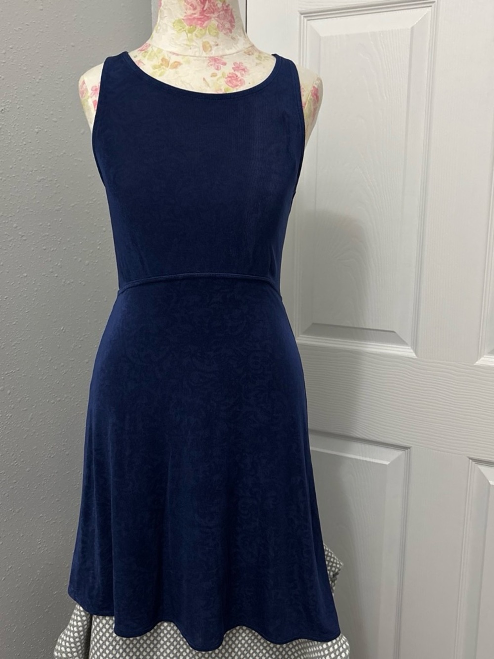 Free People Navy Sleeveless A-Line Dress